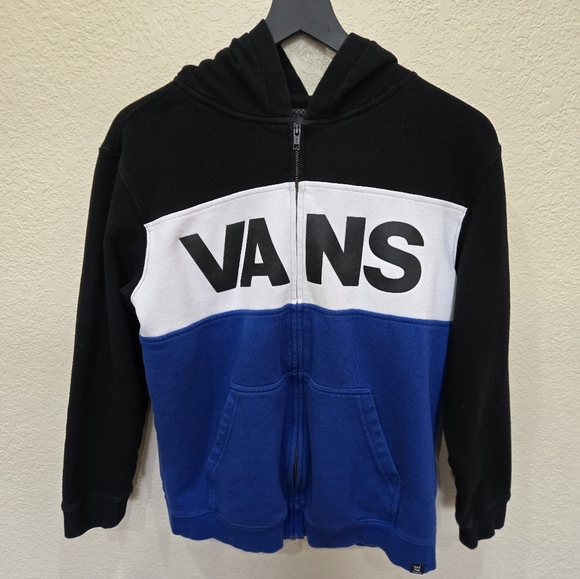 Vans Black and Blue Hoodie with Bold Logo - Picture 1 of 10